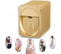 Stampante per Unghie, Stampante per Nail Art, Multifunction Portable Digital Mobile Nail Painting Machine, macchina for una stampante for unghie intelligente automatica(Gold)