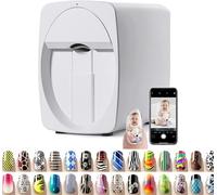 Stampante per Unghie, Stampante per Unghie Automatica Intelligente 3D, Supporto WiFi/Fai da Te/USB, Macchina per Pittura per Unghie Portatile Multifunzione per Bambini/Nail Studi, White