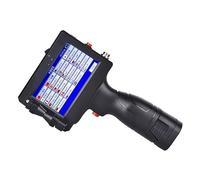 Stampante portatile, 25.4mm Handheld Coding Machine Piccola stampante a getto d'inchiostro portatile Etichetta con logo for tappo di bottiglia 25 Scelte linguistiche(Printer-black ink x2)