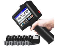 Stampante portatile a getto d'inchiostro, codificatore a getto d'inchiostro mobile da 4,3 pollici. Modifica liberamente i contenuti per testo/codice QR/codice a barre/logo ecc.,Machine+10inkcartridges
