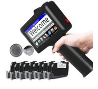 Stampante portatile da 4,3 pollici, pistola per stampante a getto d'inchiostro portatile, modifica liberamente il contenuto, utilizzo per codice a barre QR, data di produzione,Machine+10inkcartridges