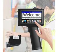 Stampante portatile da 4,3 pollici, pistola per stampante a getto d'inchiostro portatile, modifica liberamente il contenuto, utilizzo per codice a barre QR, data di produzione,Machine+Cartridge