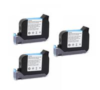 Stampante portatile JS12 600DPI con tecnologia a secco veloce eco solvente 12. Altezza di stampa da 7 mm e cartuccia colorata di inchiostro compatibile con varie esigenze di stampa(Black--3pcs)
