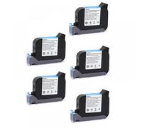 Stampante portatile JS12 600DPI con tecnologia a secco veloce eco solvente 12. Altezza di stampa da 7 mm e cartuccia colorata di inchiostro compatibile con varie esigenze di stampa(Black--5pcs)