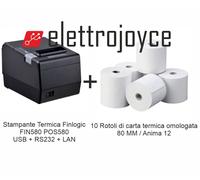 Stampante Termica Finlogic FINPOS580 USB+RS232+LAN+10 Rotoli di carta omologata