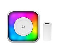 Stampante termica multifunzione Sticker Maker con luce RGB Foto istantanea Stampa senza inchiostro Supporto BT Connessione per smartphone con 1 rotolo di carta da 57 mm Compatibile con sistema iOS