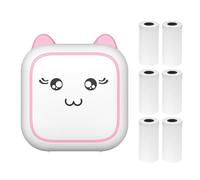 Stampante termica multifunzione Sticker Maker Instant Photo Inkless Supporto Connessione BT per smartphone con 6 rotoli di carta 57 mm Compatibile con sistema iOS Android per Picture Pink2