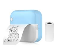 Stampante termica Multifunzione Sticker Maker Instant Photo Inkless Supporto Connessione BT per smartphone con 1 rotolo di carta 57 mm Compatibile con iOS Sistema Android per Immagine Blu 1