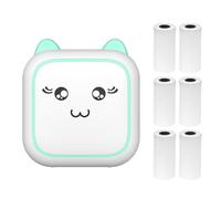Stampante termica Multifunzione Sticker Maker Instant Photo Inkless Supporto Connessione BT per Smartphone con 6 rotoli di carta 57 mm Compatibile con iOS Sistema Android per Picture Green2