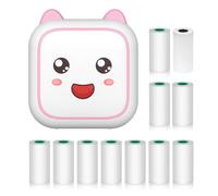 Stampante termica multifunzione Sticker Maker Instant Photo Inkless Supporto Connessione BT per smartphone con 1 rotolo di carta 57 mm+10 rotoli di carta autoadesiva compatibile con Rosa-5