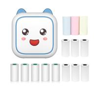 Stampante termica multifunzione Sticker Maker Instant Photo Inkless Supporto Connessione BT per smartphone con 9 rotoli di carta 57 mm+5 rotoli di carta autoadesiva compatibile con iOS Green 7