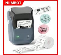 Stampante termica portatile mini Niimbot B1, stampante per etichette tascabile adatta per adesivi, etichette UV, stampa Bluetooth Stampante + 1 Rotolo di Carta,Stampante + 3 rotoli di carta + custodia