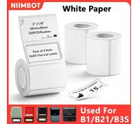 Stampante termica portatile mini Niimbot, etichette bianche, adesive, resistenti all'acqua e all'olio, per stampante di etichette B1/B21, in 30x20mm,50x50mm,50x20mm,30x40mm,10x20mm*4,Cerchio 50x50mm,3