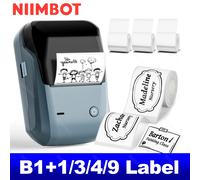Stampante termica portatile NIIMBOT B1 con nastri Macchina per etichette adesive da 2 pollici Mini stampante per adesivi Bluetooth Rotolo di etichette impermeabili