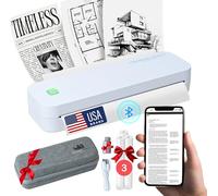 Stampante termica senza inchiostro wireless portatile 2025 - Stampante portatile Bluetooth portatile 300 DPI per iPhone, Android, laptop, tablet per casa e scuola - 8,5" x 11" con custodia e 3 rotoli
