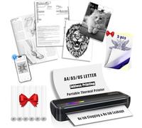 Stampante termica wireless portatile per casa e viaggi, mini stampante Bluetooth senza inchiostro, compatibile con lettere americane da 8,5" x 11", funziona con iOS, Android e laptop, ideale per