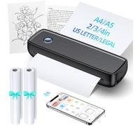 Stampanti portatili wireless per viaggi, stampante senza inchiostro Mini Bluetooth Piccole stampanti per uso domestico Supporto 8,5 "X 11" US Letter Legal, A4, A5 Carta per stampante termica