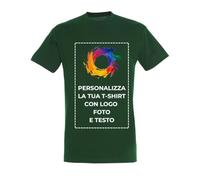 Stampasi Maglietta in Cotone semipettinato Ringspun Personalizzabile con Logo o Immagini (IT, Testo, S, Regular, Regular, Verde)