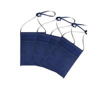 Stampasi Tasca Portabicchieri da Collo con Tracolla - Sacca Porta Calici 18x23 cm - Porta Bicchieri in Bianco, Bordeaux, Blu e Nero (500, Blu)
