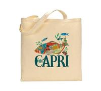 Stampasi Tote bag in cotone naturale 38x42 cm personalizzata con le più belle Citta d'Italia: Capri