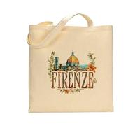 Stampasi Tote bag in cotone naturale 38x42 cm personalizzata con le più belle Citta d'Italia: Firenze