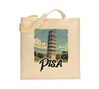 Stampasi Tote bag in cotone naturale 38x42 cm personalizzata con le più belle Citta d'Italia: Pisa