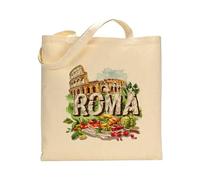 Stampasi Tote bag in cotone naturale 38x42 cm personalizzata con le più belle Citta d'Italia: Roma