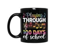 Stampata Tazze da Caffè 100 Days Of School Music Teacher Stude 100th Day Tazza Da Caffe Divertenti Tazzine da caffè per papà Nonna 330ml