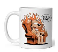 Stampata Tazze di Caffè This Is Fine Dog Tazza in Ceramica con manico Tazzine da caffè per Compleanno caffè e Tè 330ml