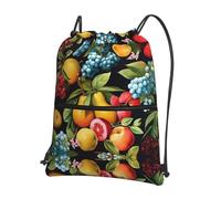 Stampate Borsa con Coulisse Various Fruits Printing Sport String Zaino Lavabile in Lavatrice Zaino con Coulisse per Scuola, Regalo, Natale