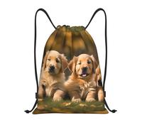 Stampate Sacca da Ginnast Golden Retriever Dogs Puppies Pets Print Borse da Palestra Lavabile in Lavatrice Sport String Zaino per Regalo, Scuola, Natale