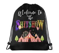 Stampate Sport String Zaino Welcome To The Shitshow Sacca da Ginnast Lavabile in Lavatrice Zaino con Coulisse per Regalo, Scuola, Natale