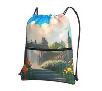 Stampate Zaino con Coulisse Outside The Gate Prints Borsa con Coulisse Lavabile in Lavatrice Borsa Sportiva per Viaggi, Compleanno, Natale