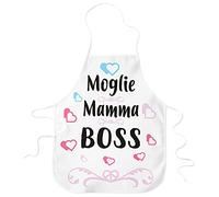 STAMPATEK Grembiule Mamma da Cucina Moglie Mamma Boss Grembiuli Festa della Mamma Chef Divertente Idea Regalo Nonna Nipoti