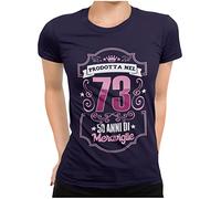 STAMPATEK Maglietta 50 Anni Compleanno Donna Tshirt Festa a Sorpresa Maglia Idea Regalo Donna 50 Anni T-Shirt Divertente Nata nel 1973