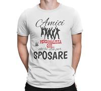 STAMPATEK Maglietta Addio al Celibato Personalizzata con Scritta T-Shirt Amici dello Sposo Personalizzabile Tshirt Celibato Testimone Fratello Festa a Sorpresa Sposo Maglia Idea Regalo - Bianca XXL