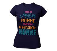 STAMPATEK Maglietta Nonna Mamma Tshirt Festa dei Nonni Maglia Idea Regalo Divertente T-Shirt Donna con Scritta Solo Le Migliori Mamme Diventano Fantastiche Nonne