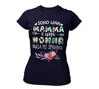 STAMPATEK Maglietta Nonna Mamma Tshirt Festa dei Nonni Maglia Idea Regalo Divertente T-Shirt Donna con Scritta Sono Una Mamma E Una Nonna Nulla Mi Spaventa