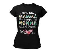 STAMPATEK Maglietta Nonna Mamma Tshirt Festa dei Nonni Maglia Idea Regalo Divertente T-Shirt Donna con Scritta Sono Una Mamma E Una Nonna Nulla Mi Spaventa