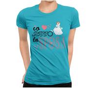 STAMPATEK Maglietta Sposa Addio al Nubilato T-Shirt Festa a Sorpresa Maglia Idea Regalo Matrimonio Io Sono La Sposa - MOD. ST39 - Turchese S