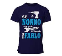 STAMPATEK Maglietta T-Shirt Nonno Idea Regalo per la Festa dei Nonni Maglia Divertente con Scritta Nonno Aggiusta Tutto