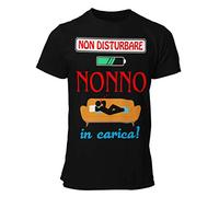 STAMPATEK Maglietta T-Shirt Nonno Idea Regalo per la Festa dei Nonni Maglia Divertente con Scritta Non Disturbare Nonno in Carica