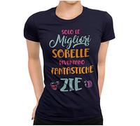 STAMPATEK Maglietta Zia Sorella T-Shirt Zia Nipotino Maglia Donna Divertente Idea Realo