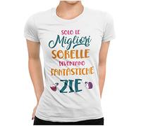 STAMPATEK Maglietta Zia Sorella T-Shirt Zia Nipotino Maglia Donna Divertente Idea Realo