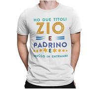 STAMPATEK Maglietta Zio T-Shirt Uomo per Idea Regalo Divertente Maglia con Scritta Zio e Padrino