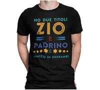 STAMPATEK Maglietta Zio T-Shirt Uomo per Idea Regalo Divertente Maglia con Scritta Zio e Padrino