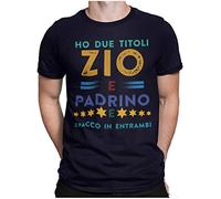 STAMPATEK Maglietta Zio T-Shirt Uomo per Idea Regalo Divertente Maglia con Scritta Zio e Padrino