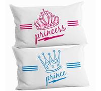 STAMPATEK Regali San Valentino Principe e Principessa Coppia Federe Cuscini Letto Idee Regalo Donna Coprifedere Divertenti, Regalo Per Coppia Di Amici, Regalo Amica, Regali Di Coppia mod. DS2