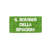 STAMPATEK Telo Mare Divertente Frasi del Calcio Asciugamano in Microfibra e Cotone 75x150 cm Il Bomber della Spiaggia