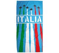 STAMPATEK Telo Mare Italia Italiano Asciugamano Tricolore in Microfibra e Cotone 75x150 cm